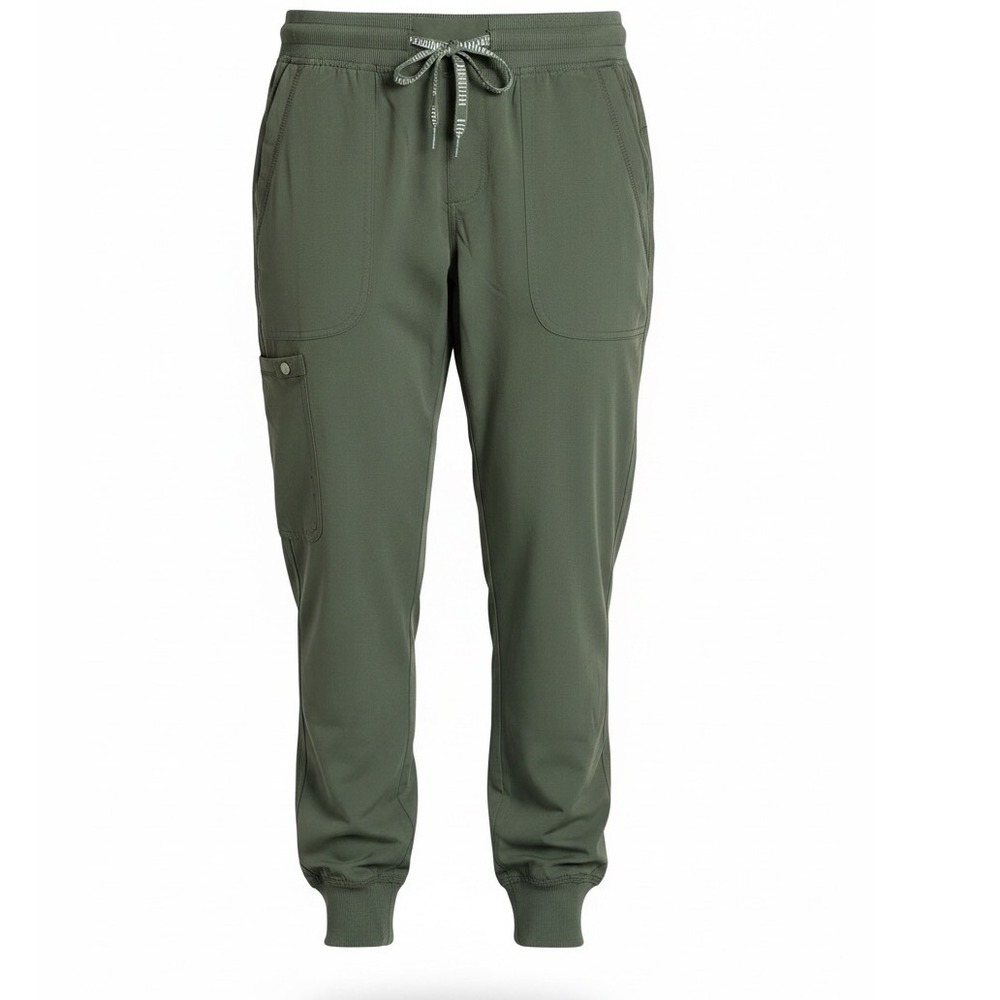 Med Couture Touch Women Olive Green Scrub Jogger Pants Small Petite NEW